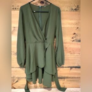 Army green mini dress used once